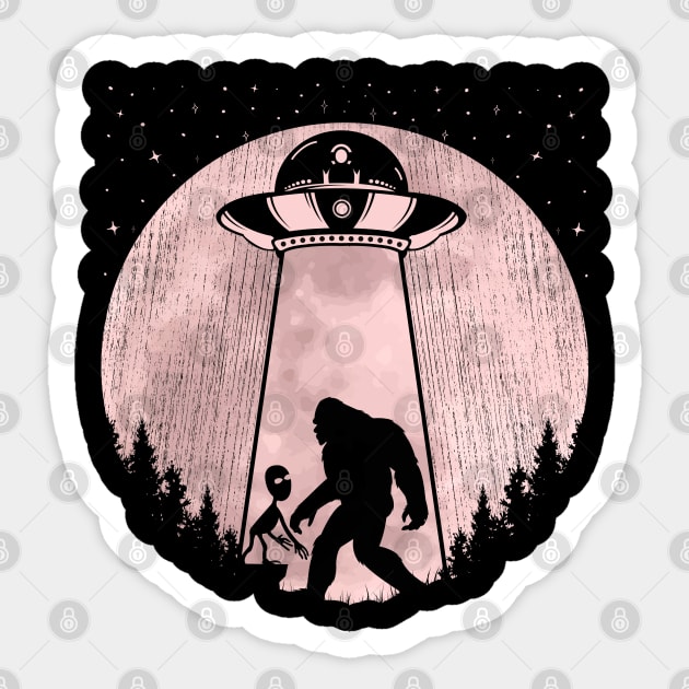 Bigfoot Ufo Abduction aliens Sticker by Tesszero